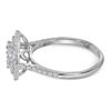 Image 3 : 1 CTW Round Diamond Concentric Double Halo Cluster Ring 14kt White Gold - REF-83M9A