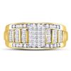 Image 2 : 7/8 CTW Princess Diamond Cluster Bridal Wedding Engagement Ring 10kt Yellow Gold - REF-47Y9X