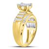 Image 3 : 7/8 CTW Princess Diamond Cluster Bridal Wedding Engagement Ring 10kt Yellow Gold - REF-47Y9X