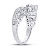 Image 3 : 1/3 CTW Round Diamond Fleur-de-lis Crown Ring 10kt White Gold - REF-39M3A