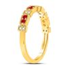 Image 3 : 1/4 CTW Round Ruby Diamond Stackable Ring 10kt Yellow Gold - REF-18N3Y