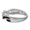 Image 3 : 1/4 CTW Round Black Color Enhanced Diamond Infinity Weave Ring 10kt White Gold - REF-21Y5X