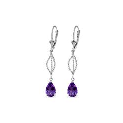 Genuine 3 ctw Amethyst Earrings 14KT White Gold - REF-45Z5N