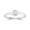 Image 1 : 1/8 CTW Round Diamond Solitaire Promise Bridal Ring 10kt White Gold - REF-15W3F
