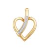 Image 1 : 0.03 CTW Round Diamond Heart Pendant 10kt Yellow Gold - REF-7K5R