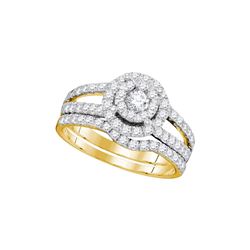 1 CTW Round Diamond Bridal Wedding Engagement Ring 14kt Yellow Gold - REF-90N3Y