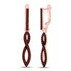 Image 1 : 1/4 CTW Round Red Color Enhanced Diamond Twist Dangle Earrings 10kt Rose Gold - REF-22W8F