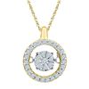 Image 1 : 1/5 CTW Round Diamond Dangle Pendant 10kt Yellow Gold - REF-19Y2X