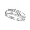 Image 1 : 1/6 CTW Round Diamond Single Row Crossover Wedding Ring 10kt White Gold - REF-26T3K