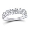 Image 1 : 1/2 CTW Round Diamond Contoured Symmetrical Ring 14kt White Gold - REF-33T6K