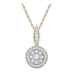 1/3 CTW Round Diamond Cluster Pendant 10kt Yellow Gold - REF-21N5Y