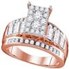 Image 1 : 7/8 CTW Round Diamond Cluster Bridal Wedding Engagement Ring 10kt Rose Gold - REF-55H5W