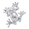 Image 1 : 0.02 CTW Round Bezel-set Diamond Frog Eyes Pendant 10kt White Gold - REF-9A3N