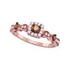 1/2 CTW Round Brown Diamond Solitaire Bridal Wedding Engagement Ring 14kt Rose Gold - REF-35F9M