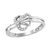 Image 1 : 1/12 CTW Round Diamond Threaded Heart Ring 10kt White Gold - REF-11A9N