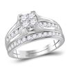 1 CTW Princess Diamond Bridal Wedding Engagement Ring 14kt White Gold - REF-86H3W