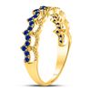 Image 3 : 1/4 CTW Round Blue Sapphire Scalloped Stackable Ring 10kt Yellow Gold - REF-13T2K