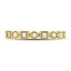 Image 2 : 1/8 CTW Round Diamond Square Dot Stackable Ring 10kt Yellow Gold - REF-15Y5X