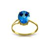 Genuine 2.2 ctw Blue Topaz Ring 14KT Yellow Gold - REF-27M8T