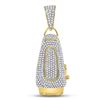 Image 1 : 1 CTW Mens Round Diamond Barber Clipper Trimmer Charm Pendant 10kt Yellow Gold - REF-57M3A