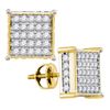 Image 1 : 1 CTW Round Diamond Square Earrings 10kt Yellow Gold - REF-57Y3X