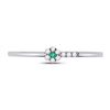 Image 2 : 1/20 CTW Round Emerald Diamond Stackable Ring 10kt White Gold - REF-8R4H