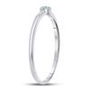 Image 3 : 1/20 CTW Round Emerald Diamond Stackable Ring 10kt White Gold - REF-8R4H