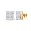 Image 1 : 1 CTW Princess Diamond Square Earrings 14kt Yellow Gold - REF-60N3Y