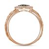 Image 2 : 1/4 CTW Round Brown Diamond Heart Ring 10kt Rose Gold - REF-15K3R