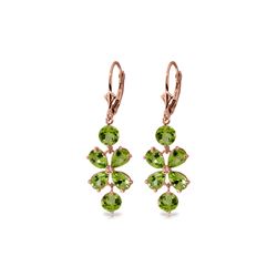 Genuine 5.32 ctw Peridot Earrings 14KT Rose Gold - REF-50V3W