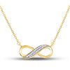 Image 1 : 1/6 CTW Round Diamond Infinity Pendant 10kt Yellow Gold - REF-14M4A