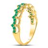 Image 3 : 1/4 CTW Round Emerald Scalloped Stackable Ring 10kt Yellow Gold - REF-11R9H