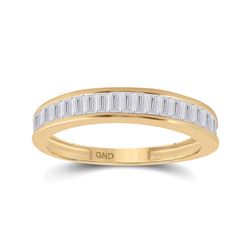 1/2 CTW Baguette Diamond Wedding Ring 10kt Yellow Gold - REF-24K3R