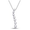 Image 1 : 1/4 CTW Round Pave-set Diamond Graduated Journey Pendant 10kt White Gold - REF-15N5Y