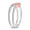 Image 3 : 1/10 CTW Round Diamond Split-shank Heart Ring 10kt Two-tone White Gold - REF-13A2N