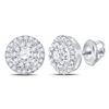 Image 1 : 1/2 CTW Round Diamond Circle Cluster Stud Earrings 10kt White Gold - REF-43K5R