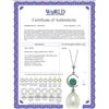 Image 2 : Genuine 4.5 ctw Pearl & Emerald Necklace 14KT White Gold - REF-22Z2N