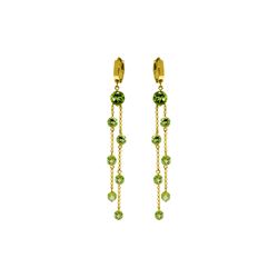 Genuine 9.02 ctw Peridot Earrings 14KT Yellow Gold - REF-101Y2F