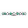 Image 2 : 1/6 CTW Round Emerald Diamond Dot Stackable Ring 10kt White Gold - REF-13H2W