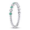 Image 3 : 1/6 CTW Round Emerald Diamond Dot Stackable Ring 10kt White Gold - REF-13H2W