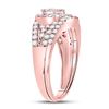 Image 3 : 1 CTW Round Diamond Cluster Bridal Wedding Engagement Ring 14kt Rose Gold - REF-65F9M