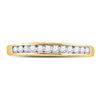 Image 2 : 1/4 CTW Round Channel-set Diamond Single Row Wedding Ring 14kt Yellow Gold - REF-24M3A