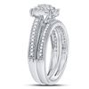 Image 3 : 1/3 CTW Round Diamond Oval Bridal Wedding Engagement Ring 10kt White Gold - REF-27T5K