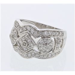 1.08 CTW Diamond Ring 18K White Gold - REF-130F7N