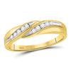 Image 3 : 5/8 CTW His & Hers Princess Diamond Cluster Matching Bridal Wedding Ring 14kt Yellow Gold - REF-90H3