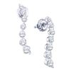Image 1 : 1 CTW Round Diamond Graduated Journey Stud Earrings 14kt White Gold - REF-77K9R