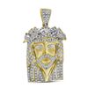 Image 1 : 5/8 CTW Mens Round Diamond Jesus Face Charm Pendant 10kt Yellow Gold - REF-69T3K