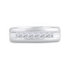 Image 2 : 1 CTW Mens Machine Set Princess Diamond Wedding Channel Ring 14kt White Gold - REF-162W3F