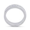Image 3 : 1 CTW Mens Machine Set Princess Diamond Wedding Channel Ring 14kt White Gold - REF-162W3F