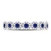 Image 2 : 1/2 CTW Round Blue Sapphire Stackable Ring 10kt White Gold - REF-30K3R